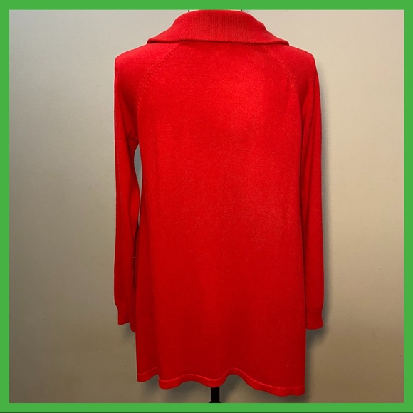 Red Kenneth Cole Long Sleeve Button Up Cardigan - Picture 3 of 7